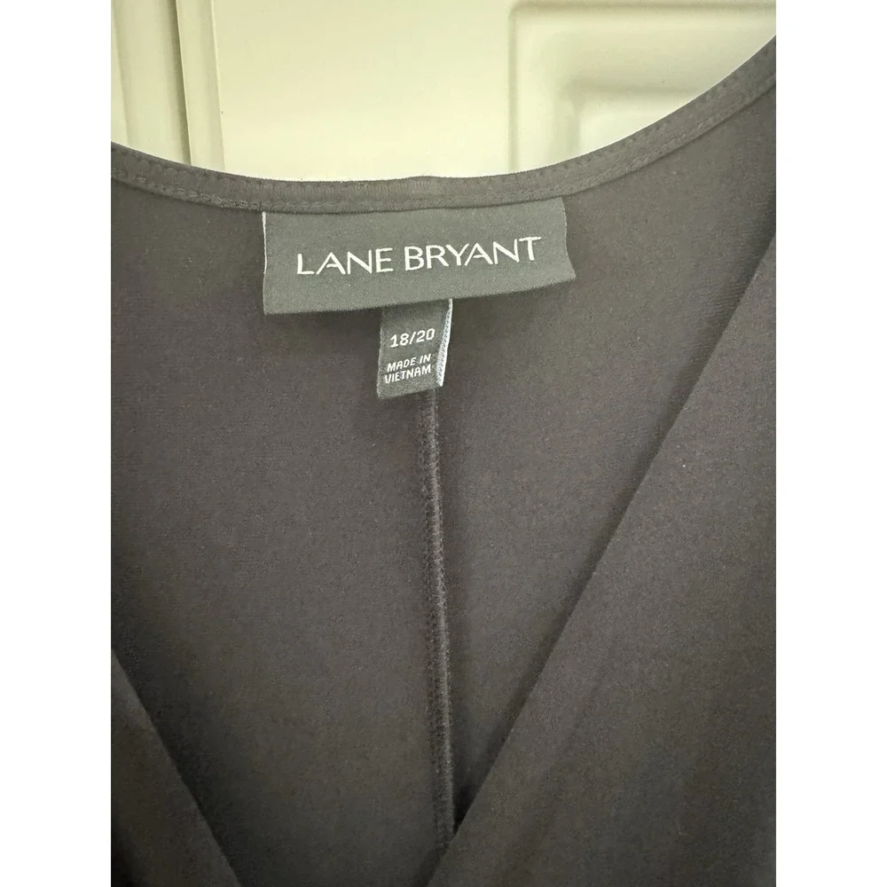 Womens Lane Bryant Black‎ Plus Size Dress Size 18/20 V Neck 3/4 Sleeve